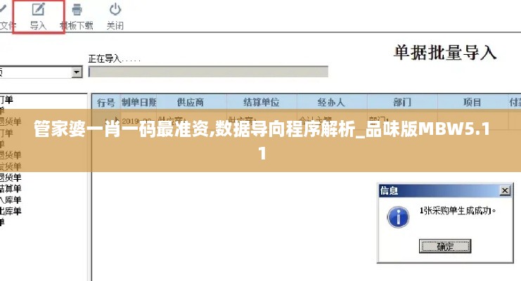 管家婆一肖一码最准资,数据导向程序解析_品味版MBW5.11
