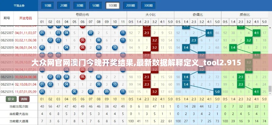 大众网官网澳门今晚开奖结果,最新数据解释定义_tool2.915