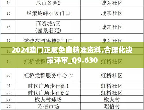 2024澳门正版免费精准资料,合理化决策评审_Q9.630