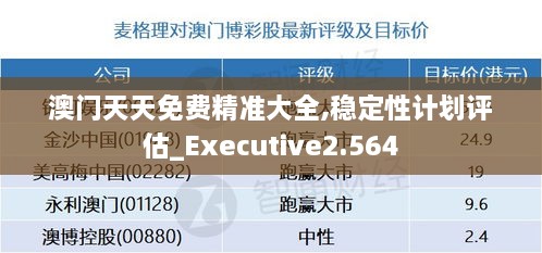 澳门天天免费精准大全,稳定性计划评估_Executive2.564