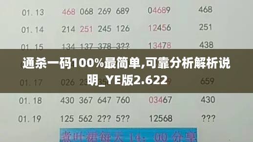 通杀一码100%最简单,可靠分析解析说明_YE版2.622