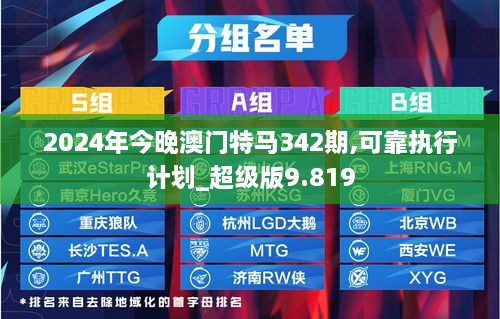 2024年今晚澳门特马342期,可靠执行计划_超级版9.819