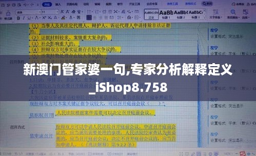 新澳门管家婆一句,专家分析解释定义_iShop8.758