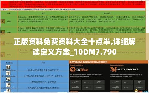 正版资料免费资料大全十点半,详细解读定义方案_10DM7.790