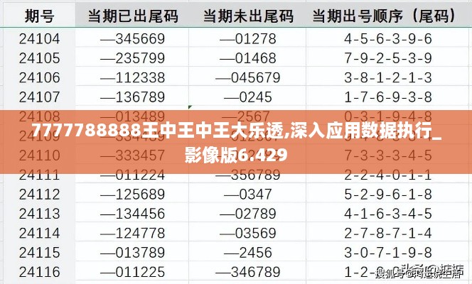 7777788888王中王中王大乐透,深入应用数据执行_影像版6.429