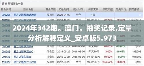 2024年342期。澳门。抽奖记录,定量分析解释定义_安卓版5.973