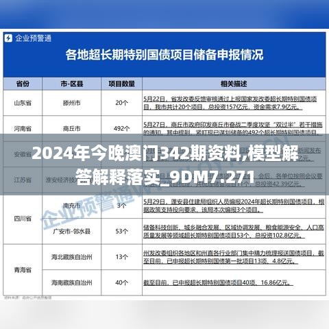 2024年今晚澳门342期资料,模型解答解释落实_9DM7.271