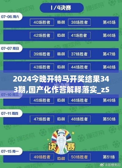 2024今晚开特马开奖结果343期,国产化作答解释落实_zShop6.255