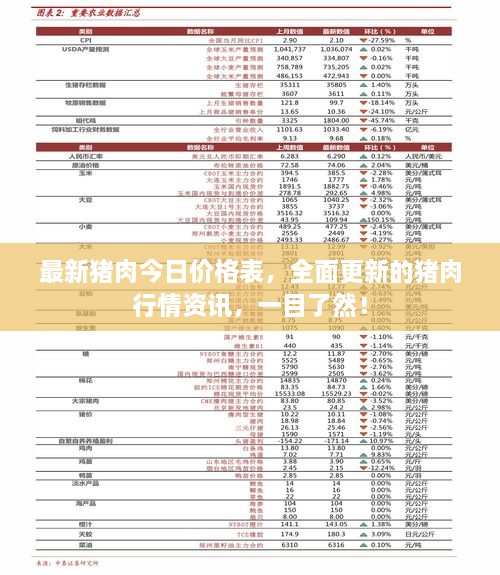 最新猪肉今日价格表，全面更新的猪肉行情资讯，一目了然！