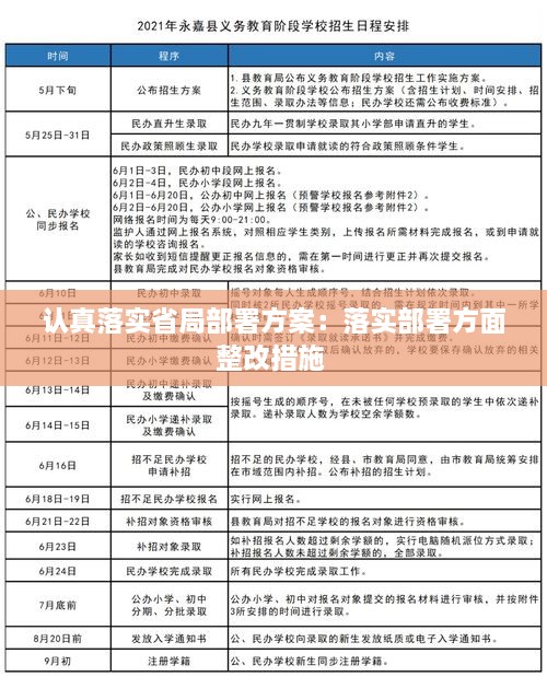 认真落实省局部署方案：落实部署方面整改措施 