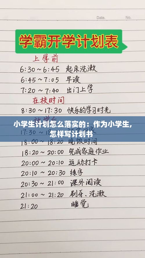 小学生计划怎么落实的：作为小学生,怎样写计划书 