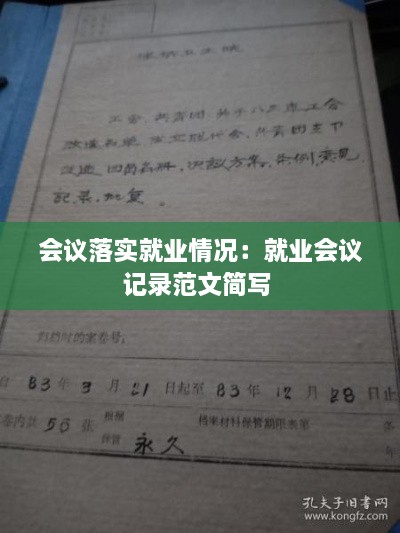 会议落实就业情况：就业会议记录范文简写 