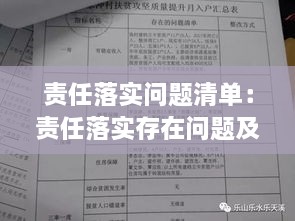 责任落实问题清单：责任落实存在问题及整改措施 