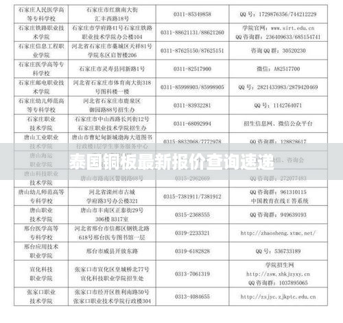 泰国铜板最新报价查询速递