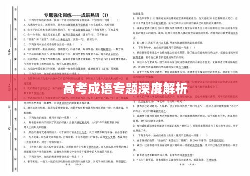 高考成语专题深度解析