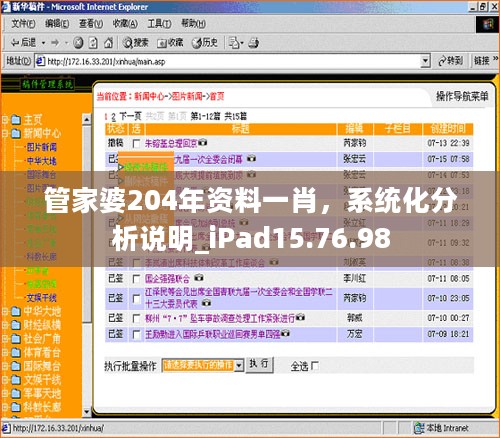 管家婆204年资料一肖，系统化分析说明_iPad15.76.98