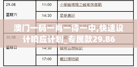 澳门一码一肖一待一中,快速设计响应计划_专属款29.86