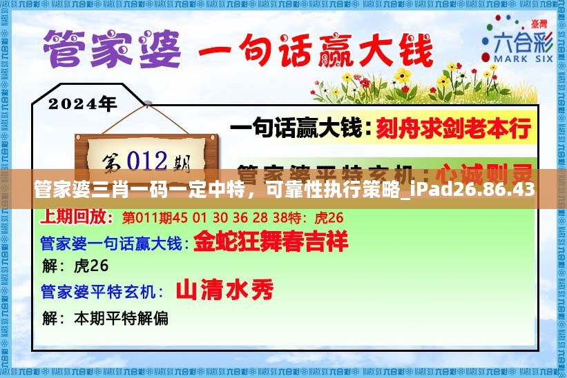 管家婆三肖一码一定中特，可靠性执行策略_iPad26.86.43