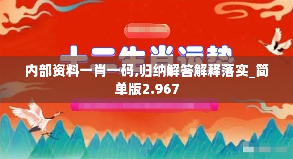 内部资料一肖一码,归纳解答解释落实_简单版2.967