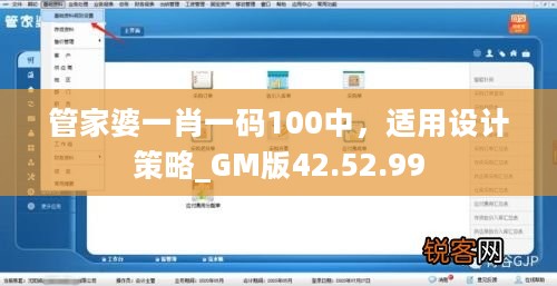 管家婆一肖一码100中，适用设计策略_GM版42.52.99