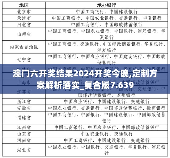 澳门六开奖结果2024开奖今晚,定制方案解析落实_复合版7.639