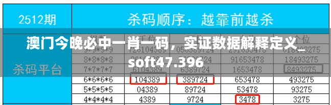 澳门今晚必中一肖一码，实证数据解释定义_soft47.396