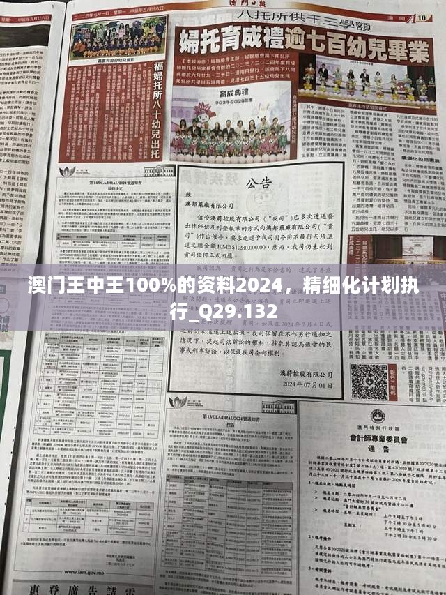 澳门王中王100%的资料2024，精细化计划执行_Q29.132