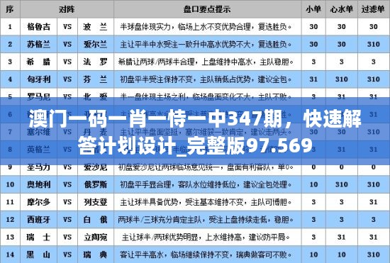 澳门一码一肖一恃一中347期，快速解答计划设计_完整版97.569