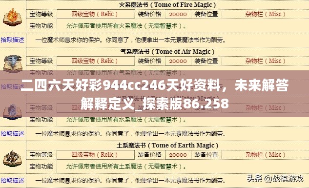 二四六天好彩944cc246天好资料，未来解答解释定义_探索版86.258