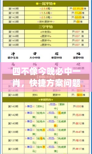 四不像今晚必中一肖，快捷方案问题解决_优选版99.882