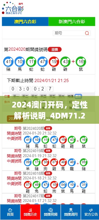 2024澳门开码，定性解析说明_4DM71.205