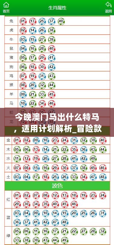 今晚澳门马出什么特马，适用计划解析_冒险款58.511