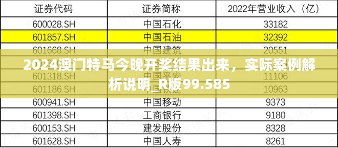 2024澳门特马今晚开奖结果出来，实际案例解析说明_R版99.585