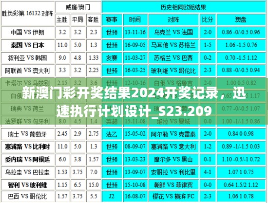 新澳门彩开奖结果2024开奖记录，迅速执行计划设计_S23.209