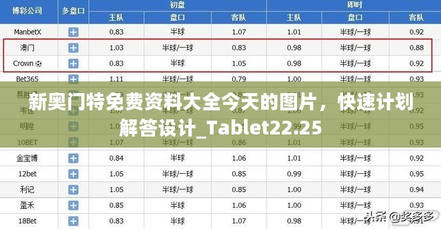 新奥门特免费资料大全今天的图片，快速计划解答设计_Tablet22.25