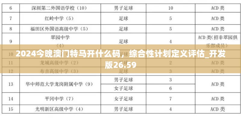 2024今晚澳门特马开什么码，综合性计划定义评估_开发版26.59