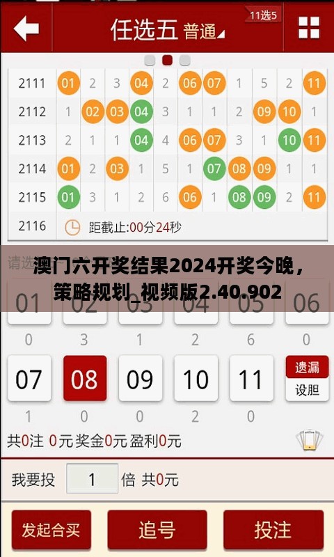 澳门六开奖结果2024开奖今晚，策略规划_视频版2.40.902