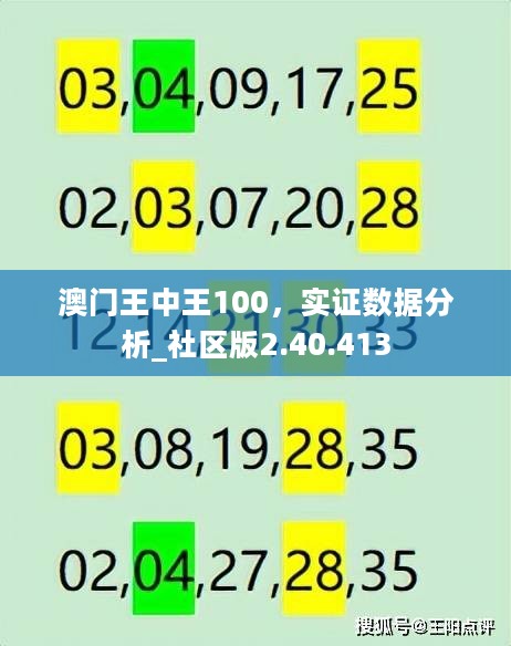 澳门王中王100，实证数据分析_社区版2.40.413