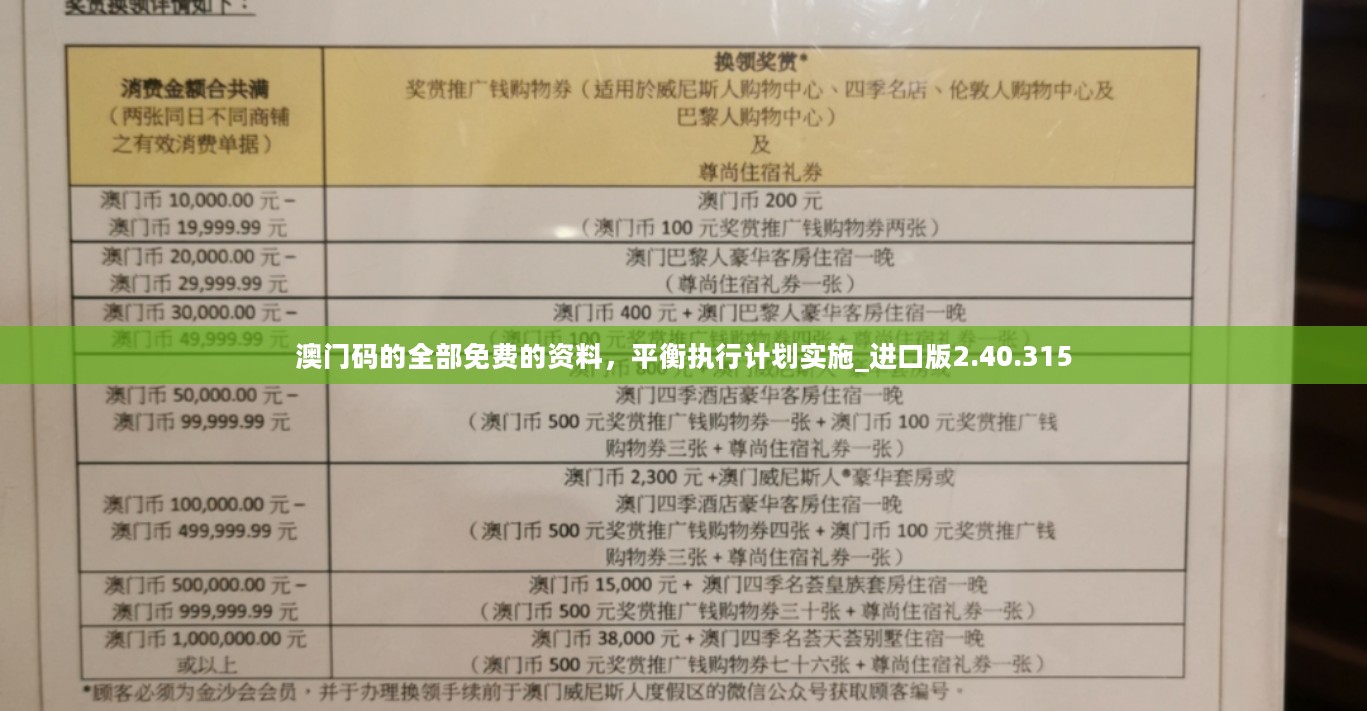 澳门码的全部免费的资料，平衡执行计划实施_进口版2.40.315