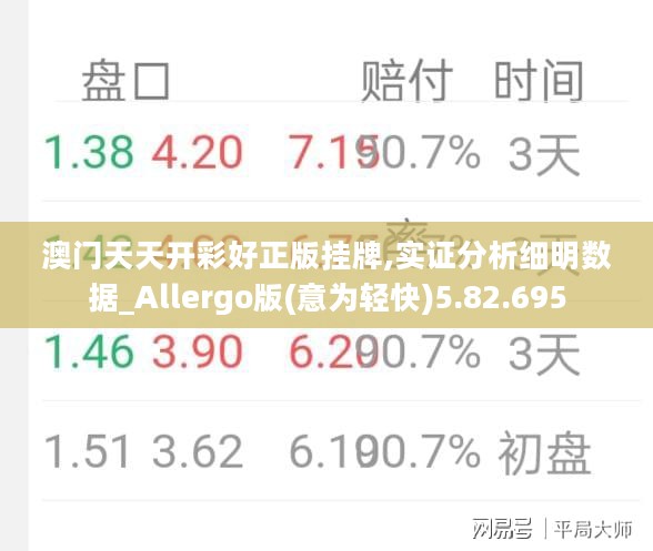 澳门天天开彩好正版挂牌,实证分析细明数据_Allergo版(意为轻快)5.82.695