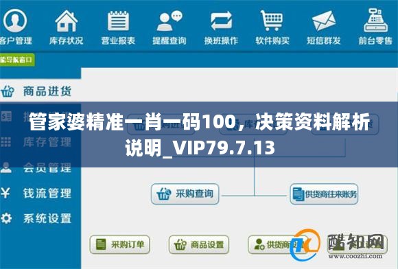 管家婆精准一肖一码100，决策资料解析说明_VIP79.7.13