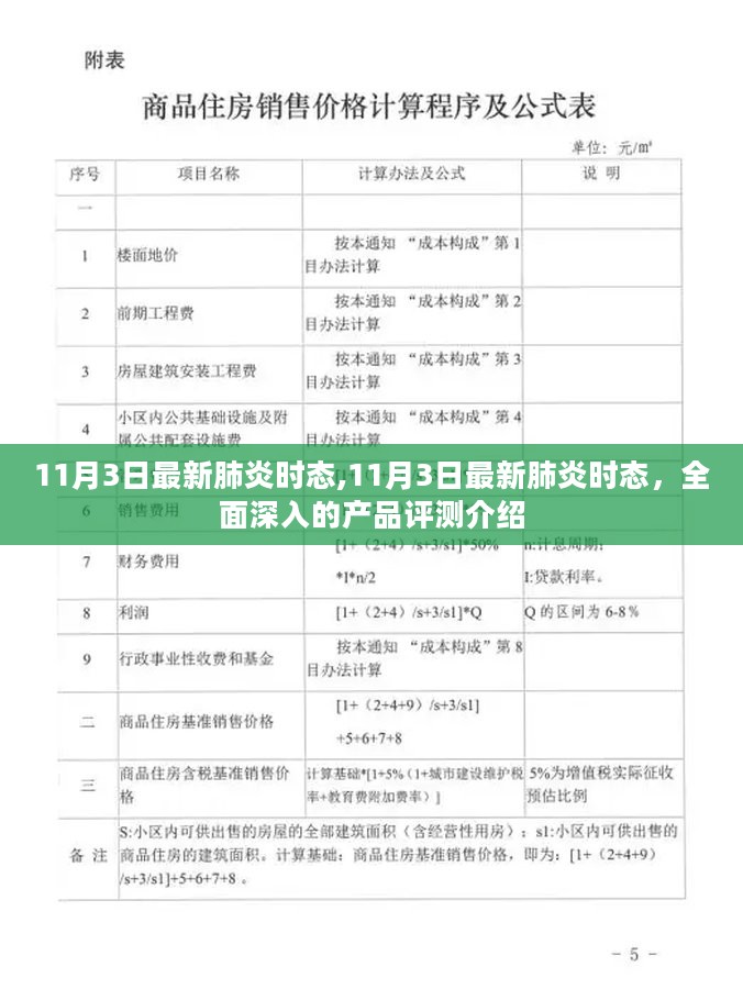 11月3日最新肺炎时态全面解读与深度产品评测介绍