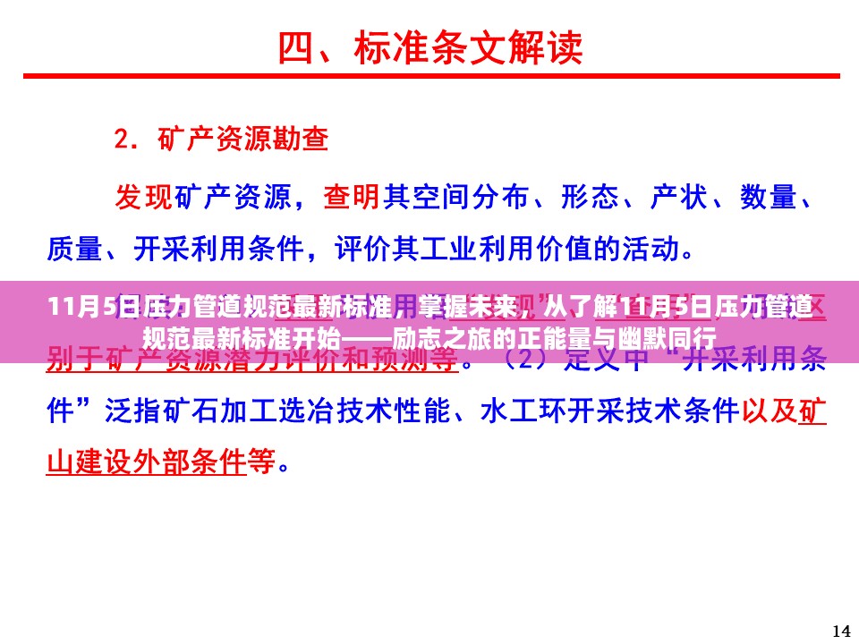 励志之旅，掌握未来压力管道规范最新标准，正能量与幽默同行！