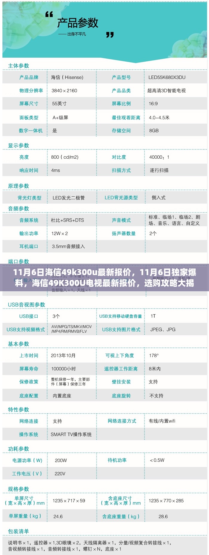 独家爆料，海信49K300U电视最新报价及选购攻略大揭秘