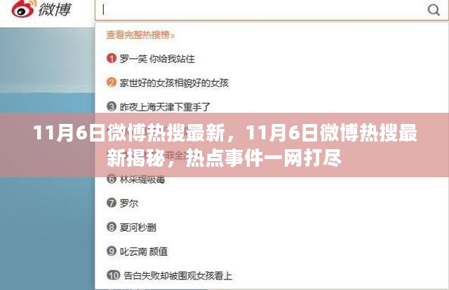 11月6日微博热搜最新动态，热点事件一网打尽揭秘