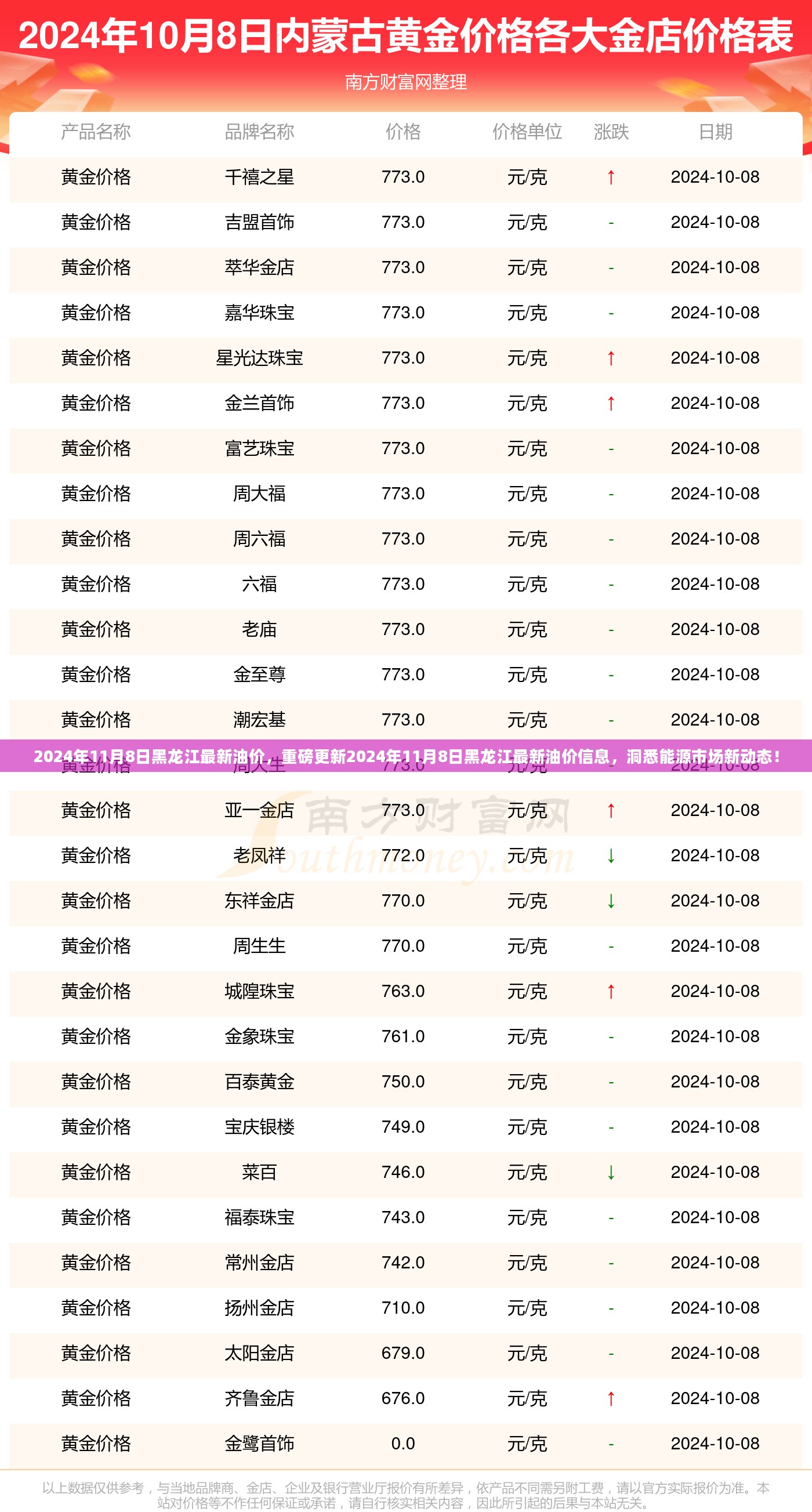 2024年11月8日黑龙江油价最新动态，洞悉能源市场变化