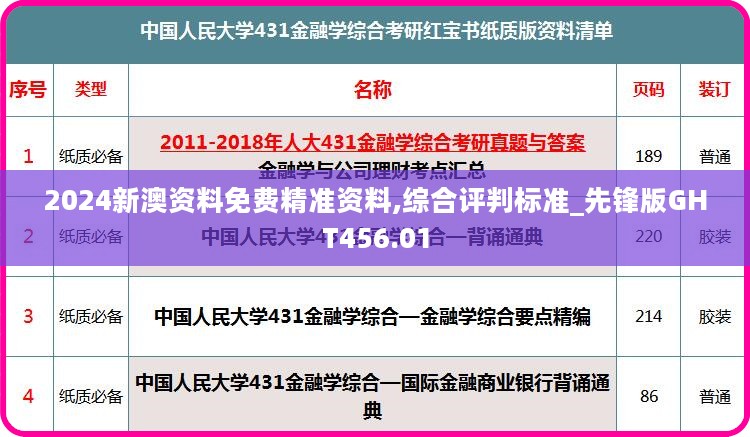 2024新澳资料免费精准资料,综合评判标准_先锋版GHT456.01