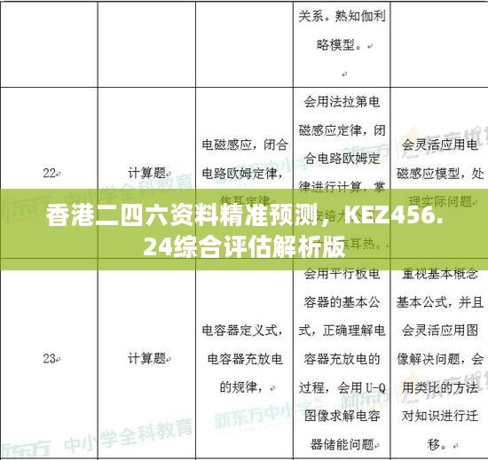 香港二四六资料精准预测，KEZ456.24综合评估解析版