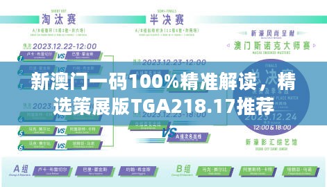 新澳门一码100%精准解读，精选策展版TGA218.17推荐