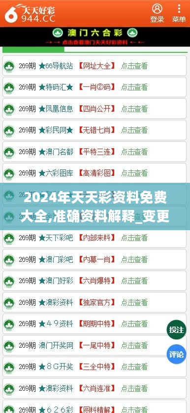 2024年天天彩资料免费大全,准确资料解释_变更版CZJ593.11